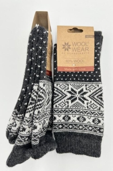 CHARM 49 KOKS - uldsokker med snefnug af 60% lammeuld