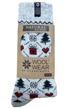 CHARM 132 Julesokker m/gave & Juletræ motiv 80% uld