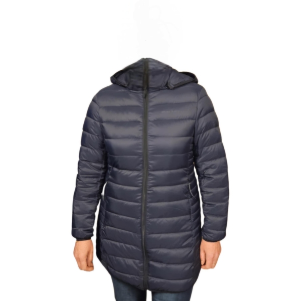 KPH SANDEFJORD HALVLANG JAKKE M/AFTAGELIG HÆTTE - NAVY