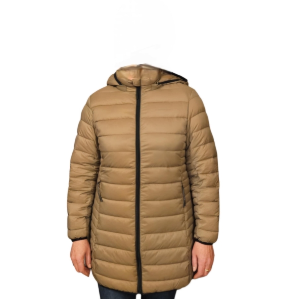 KPH SANDEFJORD HALVLANG JAKKE M/AFTAGELIG HÆTTE - OAT BEIGE