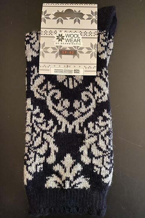 CHARM 27 Uldsokker i klassisk udgave af 60% uld m/damaskmønster