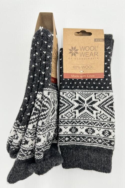 CHARM 49 KOKS - uldsokker med snefnug af 60% lammeuld