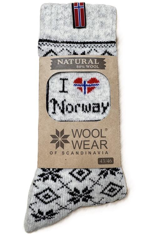 CHARM 111 - uldsokker af 80% uld m/Norsk flag