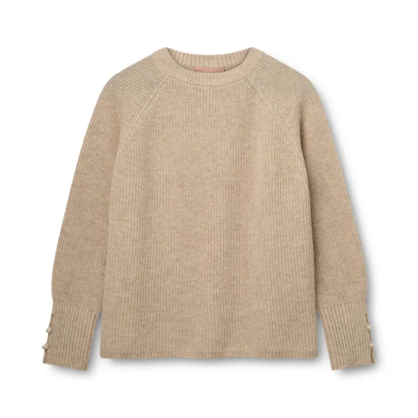 KPH JOHANNE PEARL STRIKTRØJE *BIRK* (80% lammeuld)