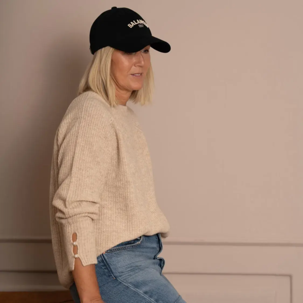 KPH JOHANNE PEARL STRIKTRØJE *BIRK* (80% lammeuld)