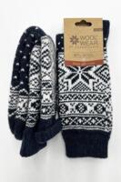 CHARM 50 - NAVY snefnugmønster af 60% lammeuld